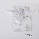 100pcs Butterfly Organza Wedding Candy Jewelry Drawstring Pouch