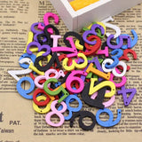 100pcs Mixed Number Wooden Pendant Beads 29x21mm