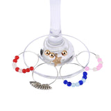 100pcs Wine Glass Charm Rings Earring Hoops DIY Wedding Party