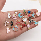 100pcs Enamel Charms Zinc Alloy Mini Pendants DIY Jewelry Finding Accessories