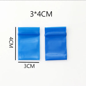 100pcs 3x4cm Ziplock Plastic Bags for Earrings Coins Storage