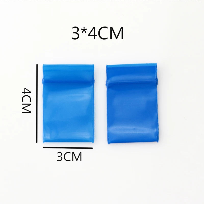 100pcs 3x4cm Ziplock Plastic Bags for Earrings Coins Storage