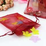 100pcs Burgundy Wine Red Organza Bag Drawstring Packaging Wedding Party Gift