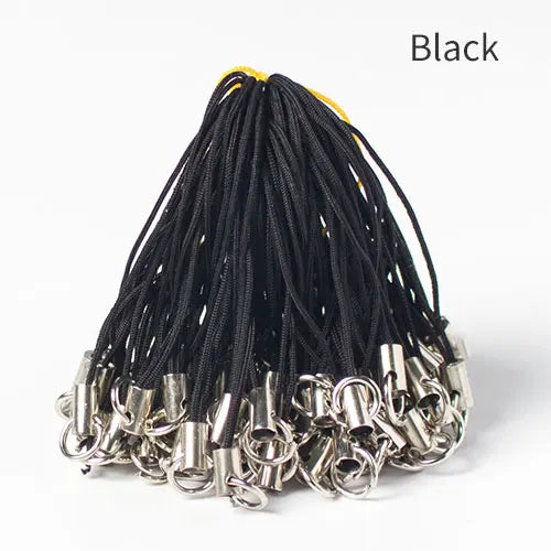 100pcs Polyester Single Ring Lanyard Jewelry Mobile Phone Pendant DIY