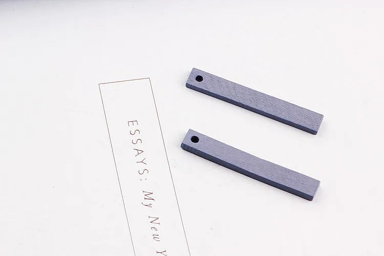 100pcs Geometric Rectangle Wood Beads Charms DIY Earring Pendants