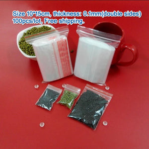 100pcs 10*15cm Clear PE Zip Lock Bags Clothing Storage