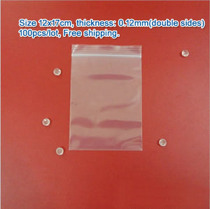 100pcs Transparent PE Zip Lock Bags 12*17cm