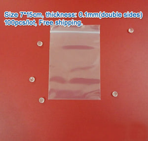 100pcs Transparent PE Zip Lock Bags 7*15cm