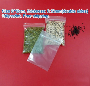 100pcs PE Zip Lock Bags, 8*12cm Clear Plastic Bags for Clothing Storage