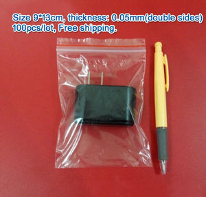 100pcs Clear PE Zip Lock Bags 9*13cm for Jewelry & Clothing Storage