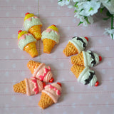 100pcs Resin Cherry Ice Cream Cone Crafts for DIY Accessories