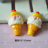 100pcs Resin Cherry Ice Cream Cone Crafts for DIY Accessories