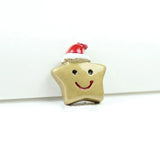 100pcs Resin Flat Back Smile Star with Christmas Hat 27mm