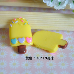 100pcs Resin Hearts Ice-Lolly Ice Cream Crafts for DIY Accessories