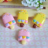 100pcs Resin Hearts Ice-Lolly Ice Cream Crafts for DIY Accessories