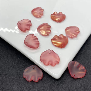 100pcs 15x18mm Flowers Glass Beads for Jewelry Making DIY Accessories