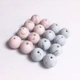 100pcs Marble Silicone Teething Beads Round BPA Baby Necklace Making