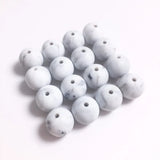 100pcs Marble Silicone Teething Beads Round BPA Baby Necklace Making