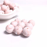 100pcs Marble Silicone Teething Beads Round BPA Baby Necklace Making