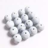 100pcs Marble Silicone Teething Beads Round BPA Baby Necklace Making