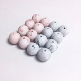 100pcs Marble Silicone Teething Beads Round BPA Baby Necklace Making