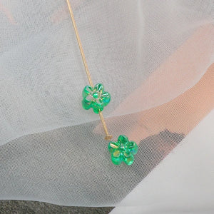 100pcs Mini Magic Flower Acrylic Beads for DIY Earrings