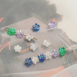 100pcs Mini Magic Flower Acrylic Beads for DIY Earrings