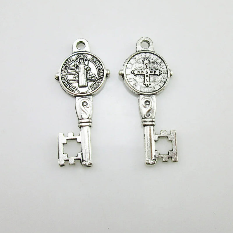 Catholic Religious Double-sided Key Charm Pendant 100pcs