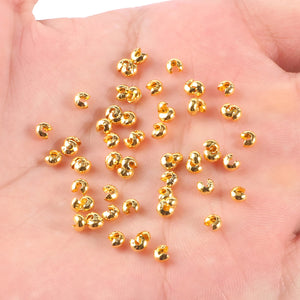 100pcs/pack Copper Round Covers Crimp End Beads Stopper Spacer Beads