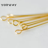 100pcs Gold/Silver 40mm Eye Pins 0.7mm 21 Gauge