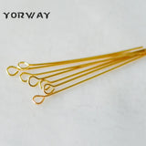 100pcs Gold/Silver 40mm Eye Pins 0.7mm 21 Gauge