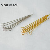 100pcs Gold/Silver 40mm Eye Pins 0.7mm 21 Gauge
