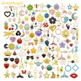 100pcs Mix Enamel Charms for Jewelry Making Crafting Earring Bracelet Necklace