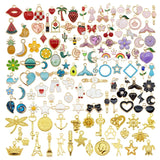 100pcs Mix Enamel Charms for Jewelry Making Crafting Earring Bracelet Necklace