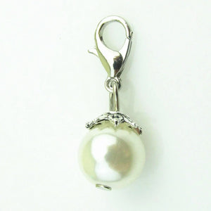 100pcs Pearl Dangle Charms With Lobster Clasp Pendants Hanging Charm DIY