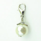 100pcs Pearl Dangle Charms With Lobster Clasp Pendants Hanging Charm DIY
