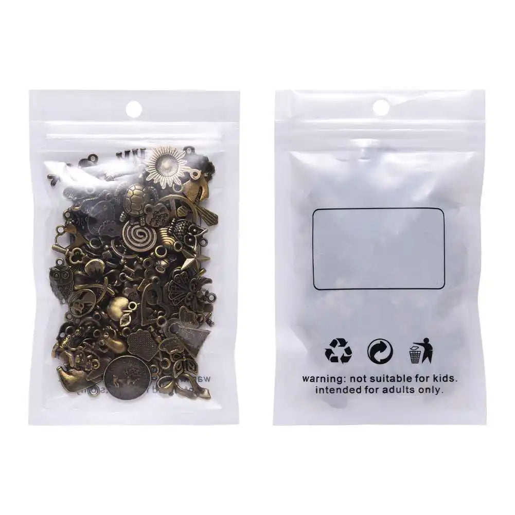 100pcs Bronze Vintage Metal Charms Jewelry Making Set DIY 9-26MM
