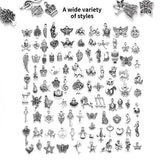 100pcs Mixed Vintage Metal Charms Jewelry Making Set DIY 8-30MM