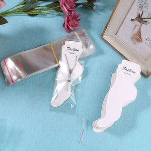 100pcs Jewelry Display Cards with Self-Seal Bags