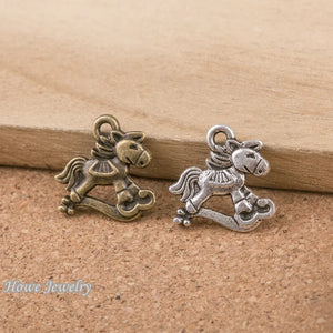 100pcs Vintage Rocking Horse Charms for DIY Jewelry D091