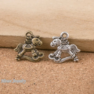 100pcs Vintage Rocking Horse Charms for DIY Jewelry D091