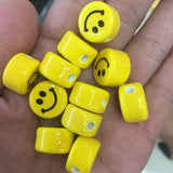 100pcs 10-16mm Ceramics Smile Face Beads DIY Jewelry Making Bracelet Necklace