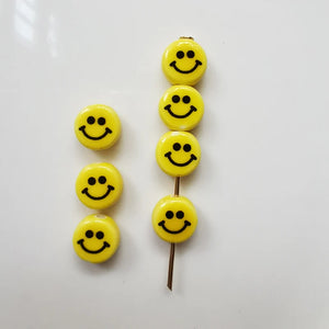 100pcs 10-16mm Ceramics Smile Face Beads DIY Jewelry Making Bracelet Necklace