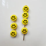 100pcs 10-16mm Ceramics Smile Face Beads DIY Jewelry Making Bracelet Necklace