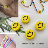100pcs 10-16mm Ceramics Smile Face Beads DIY Jewelry Making Bracelet Necklace