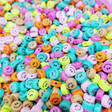 100pcs 10mm Candy Acrylic Smile Beads for Jewelry Making
