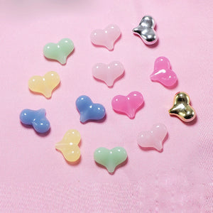 100pcs Acrylic Candy Heart Shape Spacer Beads for Jewelry Making