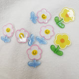 100pcs Resin Candy Smile Sunflowers Sticker Beads for Jewelry Making