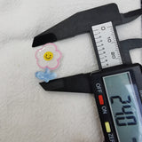 100pcs Resin Candy Smile Sunflowers Sticker Beads for Jewelry Making