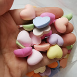 100 Acrylic Candy Heart Sticker Beads 18mm DIY Jewelry Making